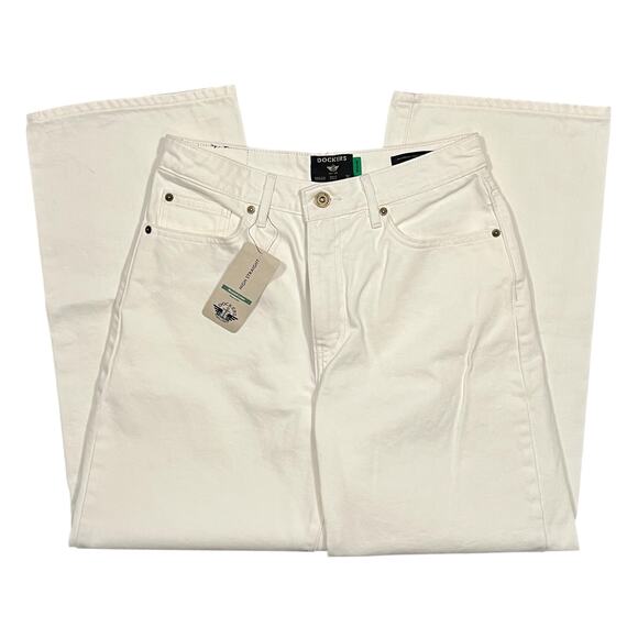 Dockers White High Rise Straight Fit Denim Jeans Womens 27 NEW - Picture 3 of 10